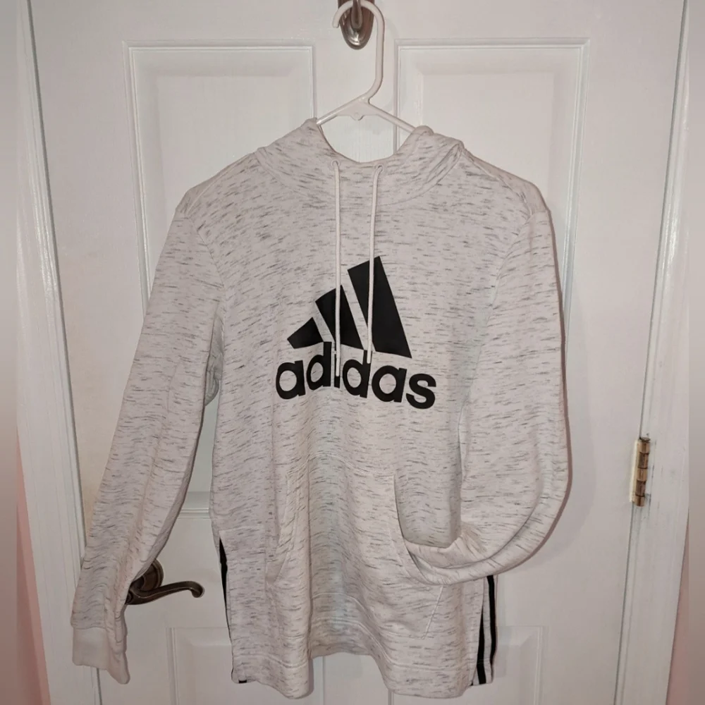 White Adidas hoodie - Picture 3 of 6